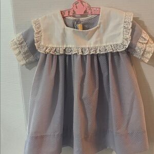 Vintage 60’s Nannette Light Blue Dress with White Swiss Dots Lace